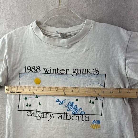 Vintage 1988 Winter Games Shirt Calgary Alberta Tuff Ones Champion Single Stitch - Picture 7 of 9